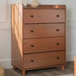 Dressers & Chests-Kirkland's Home Caramel Wooden 4-Drawer Dresser Brown