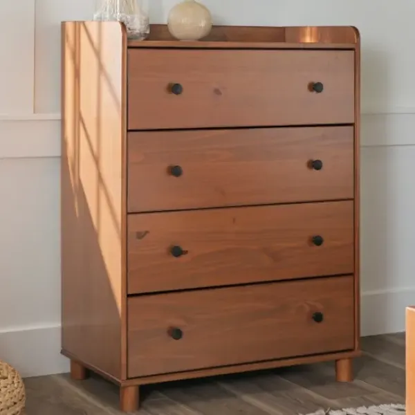 Dressers & Chests-Kirkland's Home Caramel Wooden 4-Drawer Dresser Brown