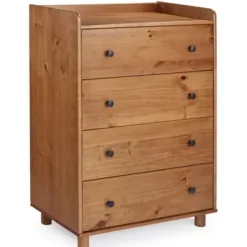 Dressers & Chests-Kirkland's Home Caramel Wooden 4-Drawer Dresser Brown