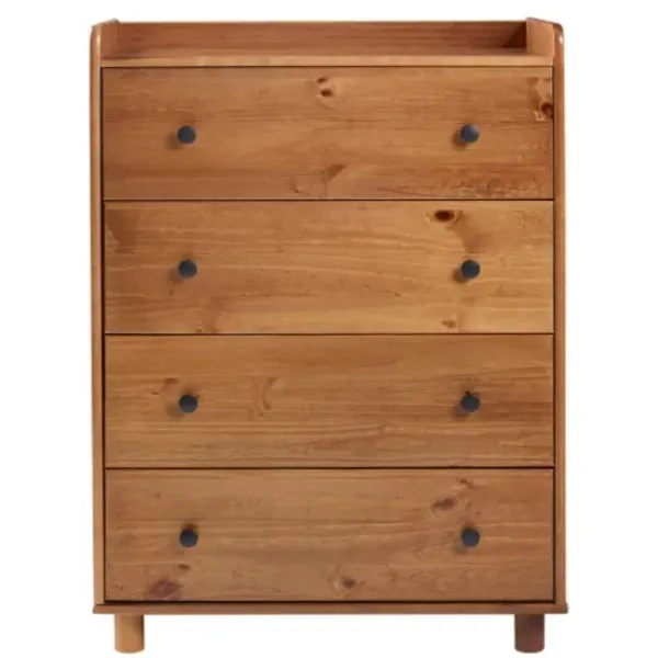 Dressers & Chests-Kirkland's Home Caramel Wooden 4-Drawer Dresser Brown