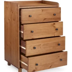 Dressers & Chests-Kirkland's Home Caramel Wooden 4-Drawer Dresser Brown