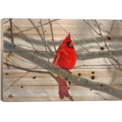 Wall Plaques-Kirkland's Home Cardinal Branch Wood Art Print Red/Brown