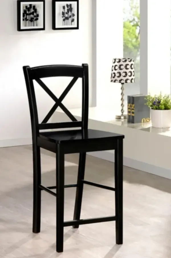 Bar Stools & Counter Height Stools-Kirkland's Home Carter X-Back Counter Stool Black