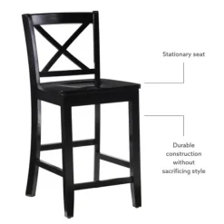 Bar Stools & Counter Height Stools-Kirkland's Home Carter X-Back Counter Stool Black