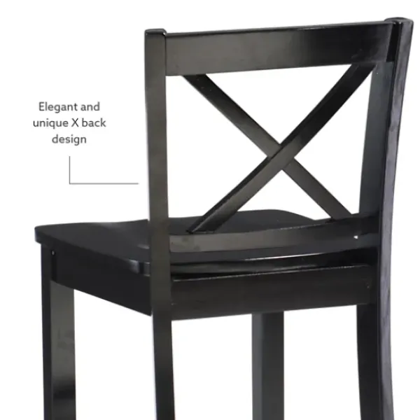 Bar Stools & Counter Height Stools-Kirkland's Home Carter X-Back Counter Stool Black