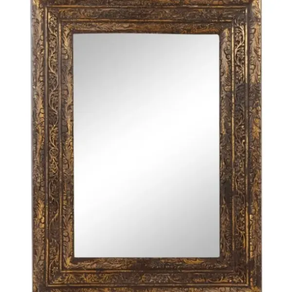 Decorative Mirrors-Kirkland's Home Carved Ansanthus Floral Wood Frame Mirror