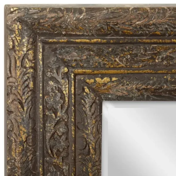 Decorative Mirrors-Kirkland's Home Carved Ansanthus Floral Wood Frame Mirror