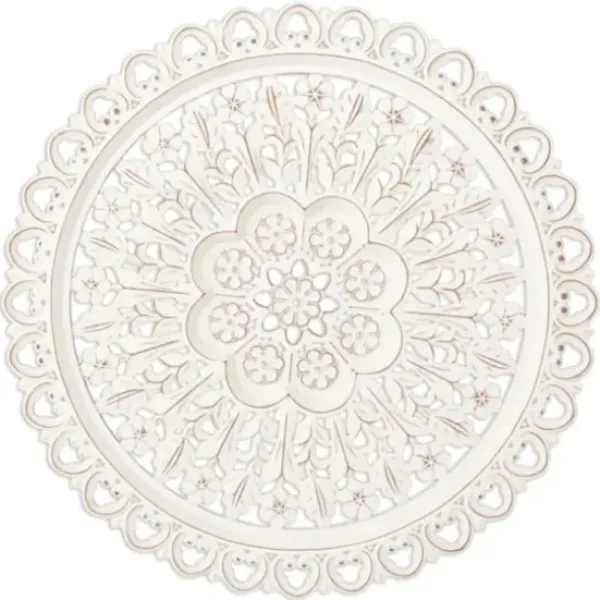 Wall Plaques-Kirkland's Home Carved Collison Wall Plaque White