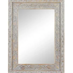 Decorative Mirrors-Kirkland's Home Carved Floral Mango Wood Mirror