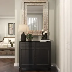 Decorative Mirrors-Kirkland's Home Carved Floral Mango Wood Mirror