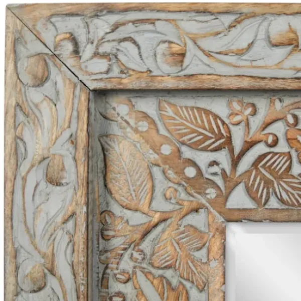 Decorative Mirrors-Kirkland's Home Carved Floral Mango Wood Mirror