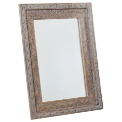 Decorative Mirrors-Kirkland's Home Carved Floral Mango Wood Mirror