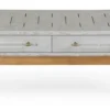 Coffee Tables-Kirkland's Home Carved Graphite And Gold 2-Drawer Coffee Table Gray