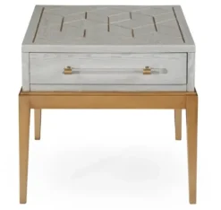 Accent & End Tables-Kirkland's Home Carved Graphite And Gold Accent Table, 24X28 Gray