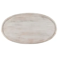 Coffee Tables-Kirkland's Home Carved Lattice Wood Oval Coffee Table White