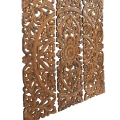 Wall Plaques-Kirkland's Home Carved Mahogany 3-Pc. Triptych Wall Panels Gold