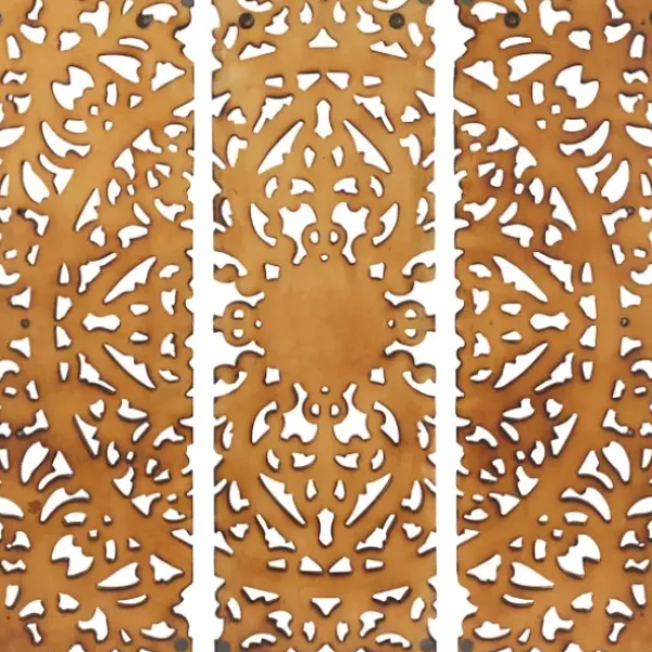 Wall Plaques-Kirkland's Home Carved Mahogany 3-Pc. Triptych Wall Panels Gold
