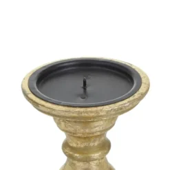 Candle Holders-Kirkland's Home Carved Mango Wood Candle Holders, Set Of 3 Gold