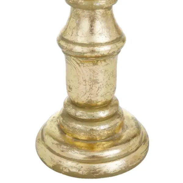 Candle Holders-Kirkland's Home Carved Mango Wood Candle Holders, Set Of 3 Gold