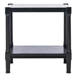 Accent & End Tables-Kirkland's Home Carved Pinewood Farmhouse Accent Table Black