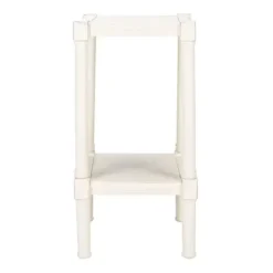 Accent & End Tables-Kirkland's Home Carved Pinewood Farmhouse Accent Table White