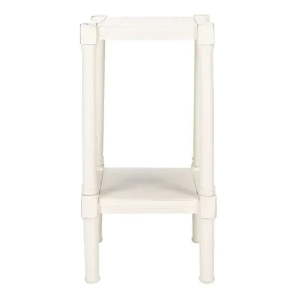 Accent & End Tables-Kirkland's Home Carved Pinewood Farmhouse Accent Table White