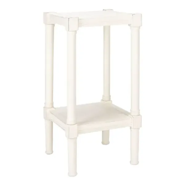 Accent & End Tables-Kirkland's Home Carved Pinewood Farmhouse Accent Table White