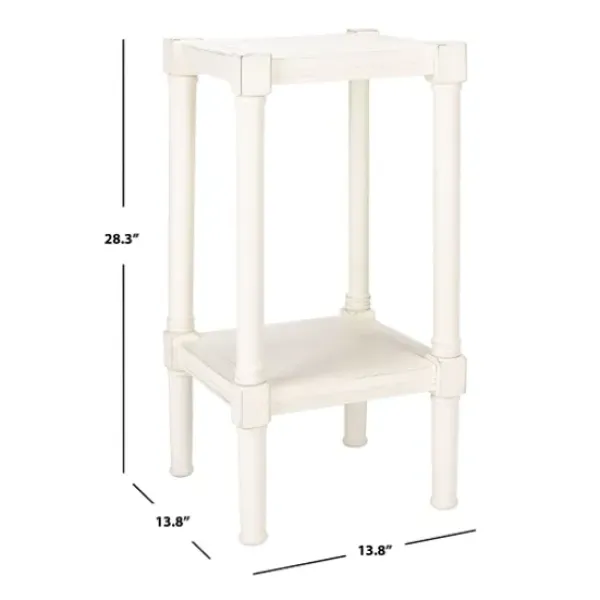 Accent & End Tables-Kirkland's Home Carved Pinewood Farmhouse Accent Table White