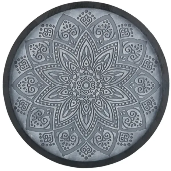 Wall Plaques-Kirkland's Home Carved Round Medallion Wall Plaque Gray