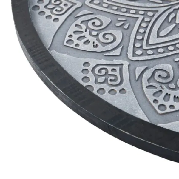 Wall Plaques-Kirkland's Home Carved Round Medallion Wall Plaque Gray