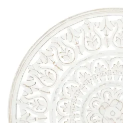 Wall Plaques-Kirkland's Home Carved Wood Acanthus Rosette Wall Plaque White