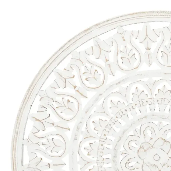 Wall Plaques-Kirkland's Home Carved Wood Acanthus Rosette Wall Plaque White