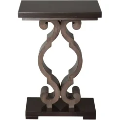 Accent & End Tables-Kirkland's Home Carved Wood Decorative Accent Table Brown