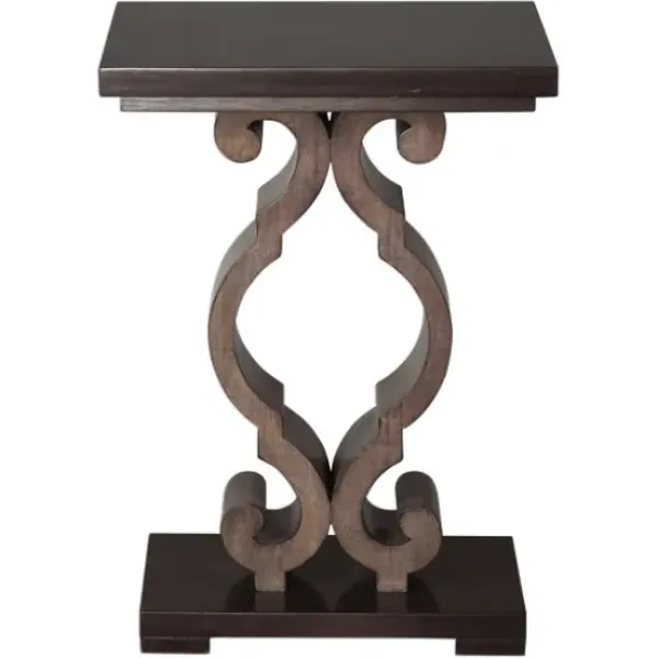 Accent & End Tables-Kirkland's Home Carved Wood Decorative Accent Table Brown