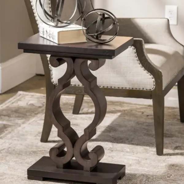 Accent & End Tables-Kirkland's Home Carved Wood Decorative Accent Table Brown