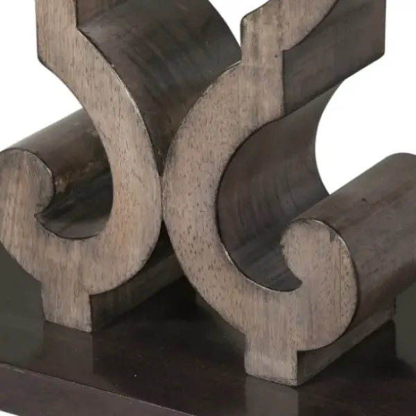 Accent & End Tables-Kirkland's Home Carved Wood Decorative Accent Table Brown
