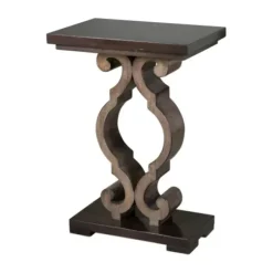 Accent & End Tables-Kirkland's Home Carved Wood Decorative Accent Table Brown