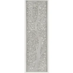 Wall Plaques-Kirkland's Home Carved Wood Laurel Branches Panel Wall Plaque Gray