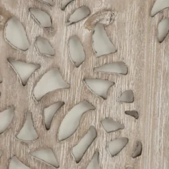 Wall Plaques-Kirkland's Home Carved Wood Laurel Branches Panel Wall Plaque Tan