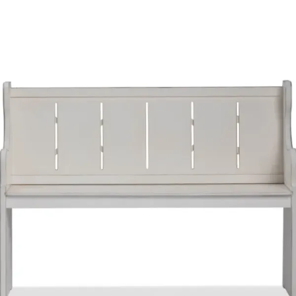 Entryway Furniture-Kirkland's Home Carved Wood Pew Bench White