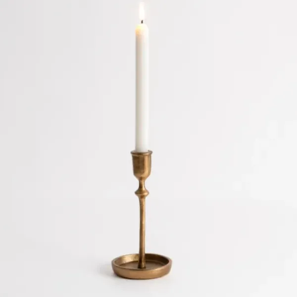 Candle Holders-Kirkland's Home Cast Iron Taper Candle Holder, 8 In. Gold