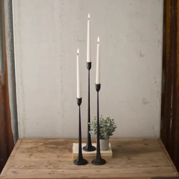 Candle Holders-Kirkland's Home Cast Iron Taper Candle Holders, Set Of 3 Black