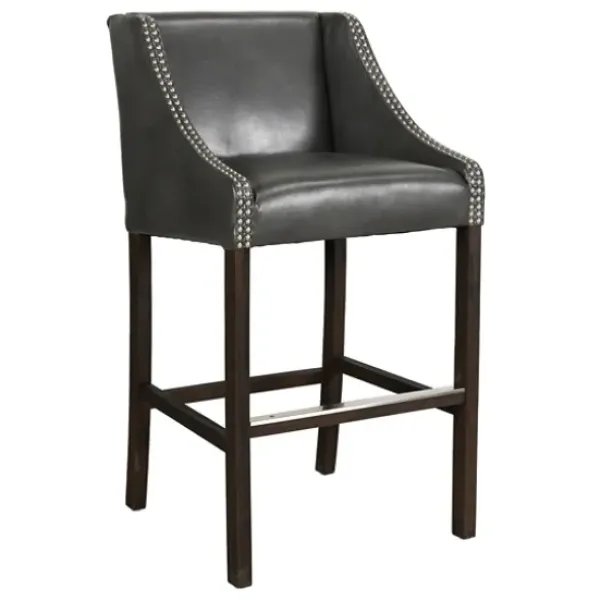 Bar Stools & Counter Height Stools-Kirkland's Home Castaic Barstool Gray
