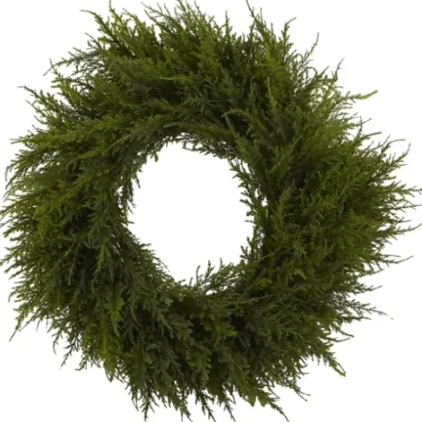 Wreaths-Kirkland's Home Cedar Christmas Wreath Green