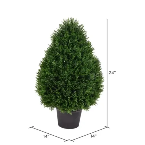 Trees & Topiaries-Kirkland's Home Cedar Cone Potted Topiary, 24 In.