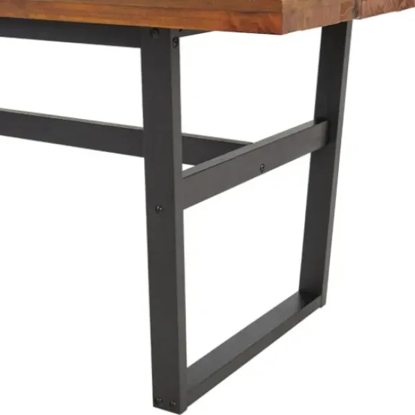 Dining Tables-Kirkland's Home Cedar Wood And Metal Industrial 5-Pc. Dining Set Brown/Black