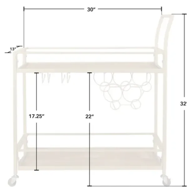 Kitchen Islands & Bar Carts-Kirkland's Home Celeste Gold Metal And Wood Bar Cart