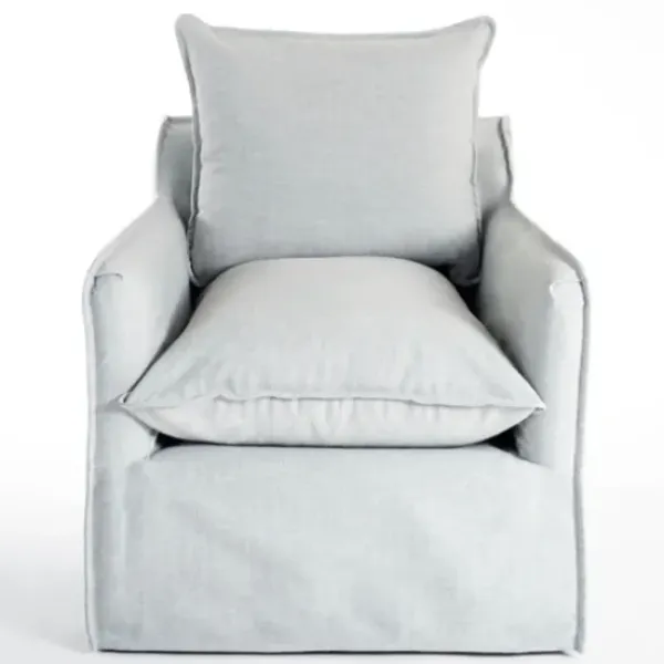 Accent Chairs-Kirkland's Home Celine Sky Swivel Down Armchair Gray