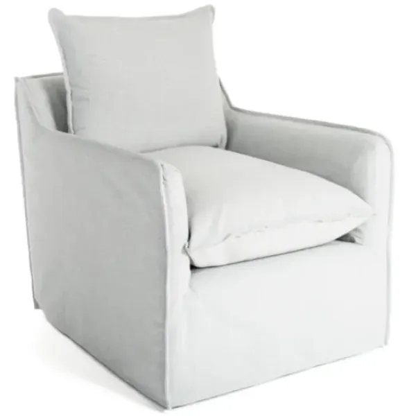 Accent Chairs-Kirkland's Home Celine Sky Swivel Down Armchair Gray