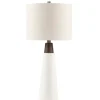 Table Lamps-Kirkland's Home Ceramic And Wood Cone Table Lamp White